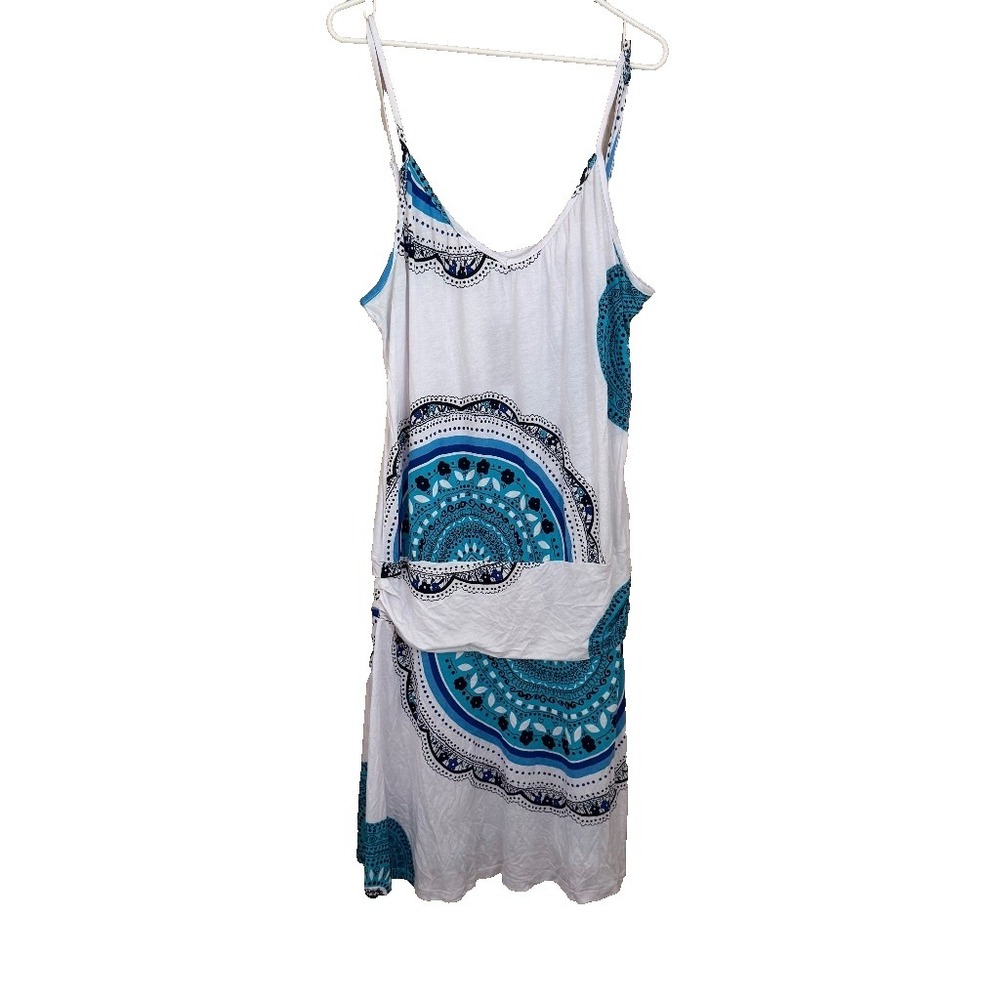 LASCANA Mandala Print Slip Dress 8 Viscose Boho Festival Beach Summer Resort NWT